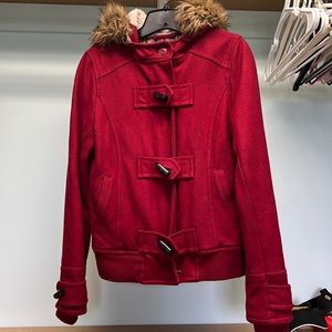 Red Fur Hooded Coat